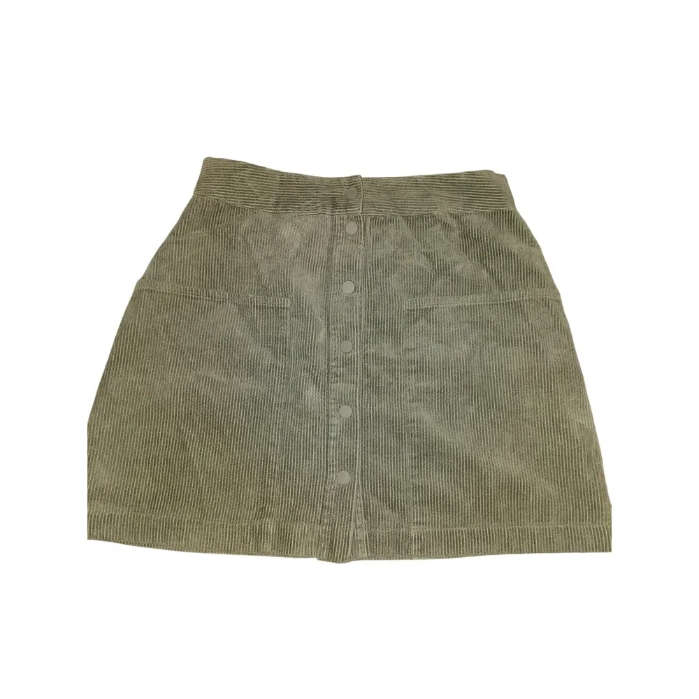 Truth by Republic Olive Green Corduroy Button Front Mini Skirt Size 8